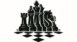 Chess Logo 5 Chessboard Pieces Setup Board Game Strategy