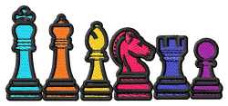 Chess Pieces Border Embroidery Design | AnnTheGran