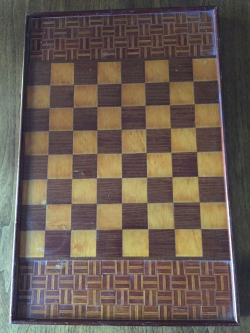 Antique/Vintage Wood Inlay parquetry Checkers Chess Board 1930s ...