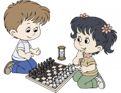 Clipart - Kids Playing Chess