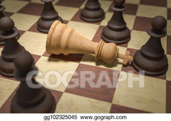 Stock Illustration - Checkmate in chess. white king is surrounded by ...