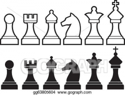 Vector Stock - Chess pieces. Clipart Illustration gg63805604 ...
