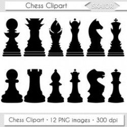 Set Of Chess Piece. Vector Icons In Black Silhouettes. King Queen ...
