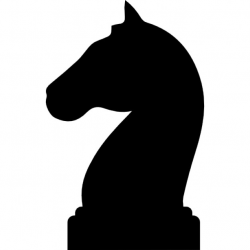 Horse black head shape of a chess piece Icons | Free Download