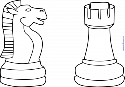 Chess Pieces Lineart Clip Art - Sweet Clip Art