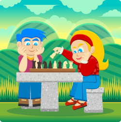 Kids Playing Chess Clipart - Design Droide