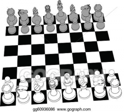 Vector Art - Chess set game pieces line drawing 3d. EPS clipart ...