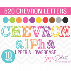 Clip Art Chevron Alphabet Set
