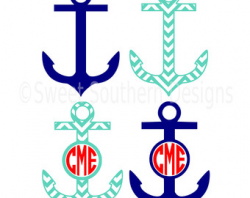 Set of 2 Anchor Fill Stitch Machine Embroidery Designs, Split Anchor ...