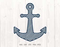Chevron Anchor SVG, Nautical decor svg, Sea svg, Sailing, Clipart, Vector  file, Cruise svg files for Cricut downloads, Silhouette designs