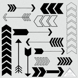 Black Arrow Clipart, Clipart Arrows, Basic Arrows, Digital Arrows ...