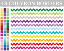 Chevron Digital Stamp Border Modern Geometric Border ClipArt