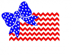 Polka Dot Bow with Chevron American Flag Silhouette or SVG