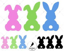 Three Easter bunnies svg, easter svg, easter clipart, chevron bunny ...