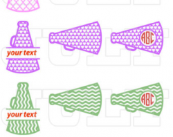 Cheer Megaphone SVG Cut Files - Monogram Frames for Vinyl Cutters ...