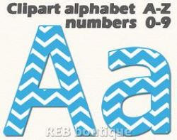 Blue and yellow chevron alphabet clipart chevron by LucyPlanet ...