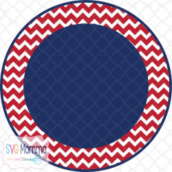 Red and Blue Chevron Circle Print and Cut Design