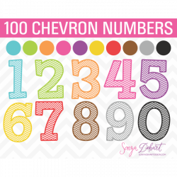 Clip Art Chevron Numbers Set