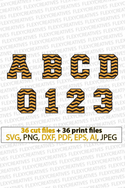 Chevron alphabet & numbers svg, Chevron Letters svg, Vector, numbers ...