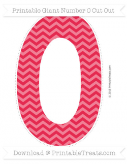 Amaranth Pink Chevron Giant Number 0 Cut Out — Printable Treats.com