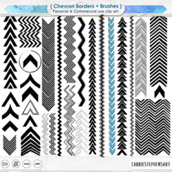 Chevron Border Clip Art, Directional Arrow Borders, Page Accent Graphics