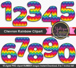 Rainbow clipart numbers chevron colorful number clip art. by Yoltzin ...