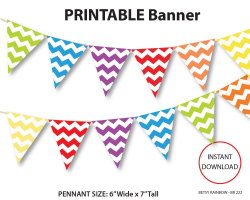 Printable banner, chevron banner, rainbow banner, printable banner ...