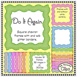 Do It Again - Square Chevron Frame Collection - Clip Art by KB Konnected