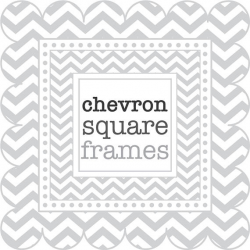Square Frames in Chevron digital clip art Grey / Gray