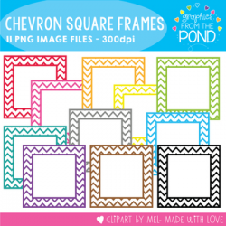 A Rainbow of Chevron Square Borders by Graphics From the Pond | TpT