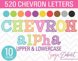 Chevron Alphabet Clipart 520 Letters Clip Art CA217 | Chevron alphabet