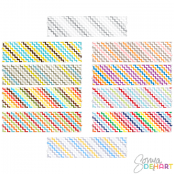 Vector chevron washi tape clip art set