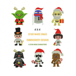 4X4 Starwars Christmas Embroidery Design Pattern | Star Wars ...