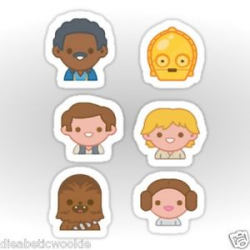 Star Wars New Hope Luke Leia Han Chewbacca C3PO Emoji Sticker decal ...