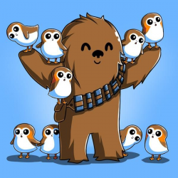 Chewie and Porgs | Nerds for us | Pinterest | Star, Star wars ...