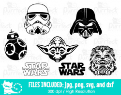 Star Wars SVG, Storm Trooper Darth Vader Yoda Chewbacca BB8 SVG ...