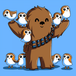 Chewie and Porgs T-Shirt | Official Star Wars Tee – TeeTurtle