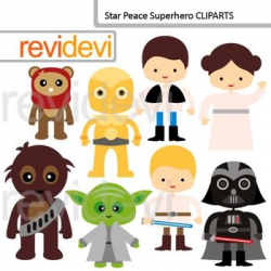 Cute Superhero Clip Art: Star Wars inspired digital clipart. Luke ...