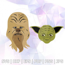 Star Wars Master Yoda Chewbacca SVG DXF Pdf Vector Files Jedi Master ...