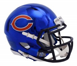 Chicago Bears CHROME Riddell Speed Replica Full Size Football Helmet ...