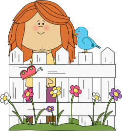 Spring Girl with a Bird Clip Art - Spring Girl with a Bird Image