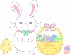 Easter Bunny and Chick with Basket - Free Clip Art