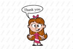 Thank You Little Girl Character Clip Art - Royalty Free Clipart ...