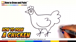 How to Draw a Chicken Step by Step - Art for Kids - Draw a Cute Hen ...