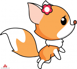 Cute Fox Girl Clipart Cartoon | Free Clipart Design Download