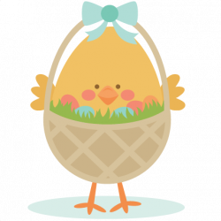 Chick in Easter Basket SVG scrapbook cut file cute clipart files for ...