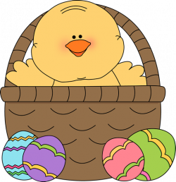Chick Inside an Easter Basket Clip Art - Chick Inside an Easter ...