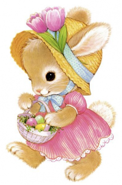 Cute Easter Bunny Girl PNG Clipart Picture: | Animals | Pinterest ...