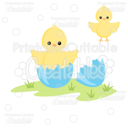 Hatching Easter Chick SVG Cut Files & Clipart