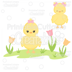Cute Spring Chick SVG Cut Files & Clipart